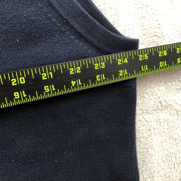 Eddie Bauer Mens Vest Sweater Size XLT V-Neck Supima Cotton Pullover Navy Cozy - Picture 5 of 11